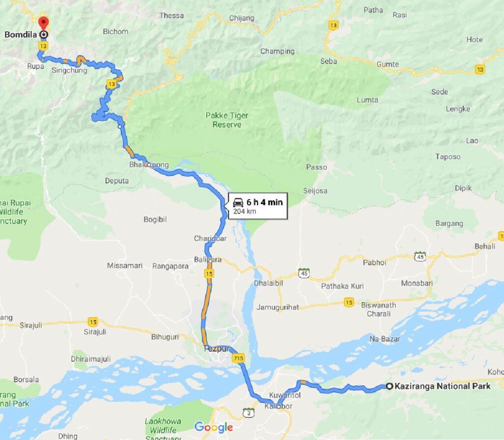 travel itinerary for north east india