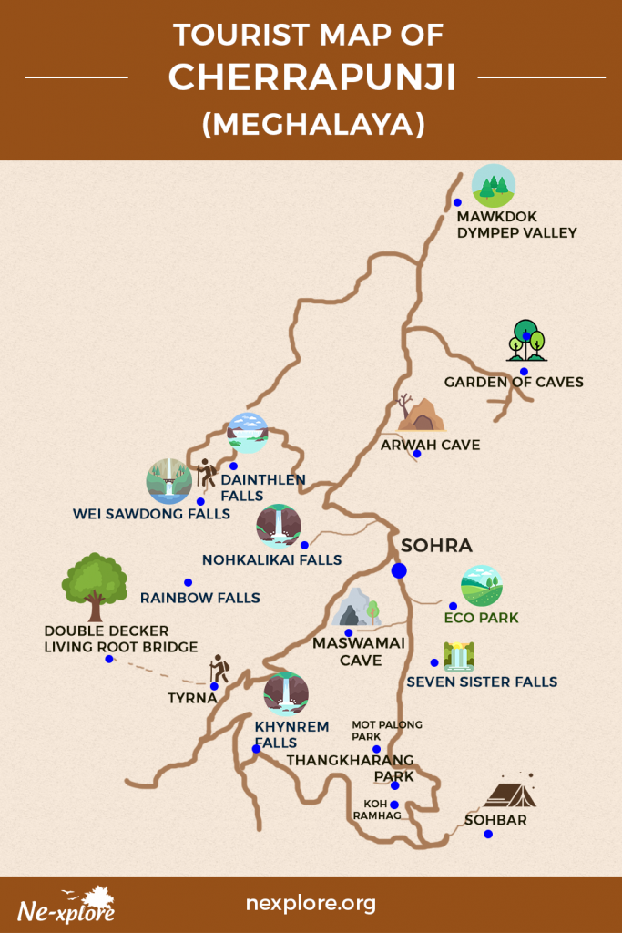 Tourist map of Cherrapunji